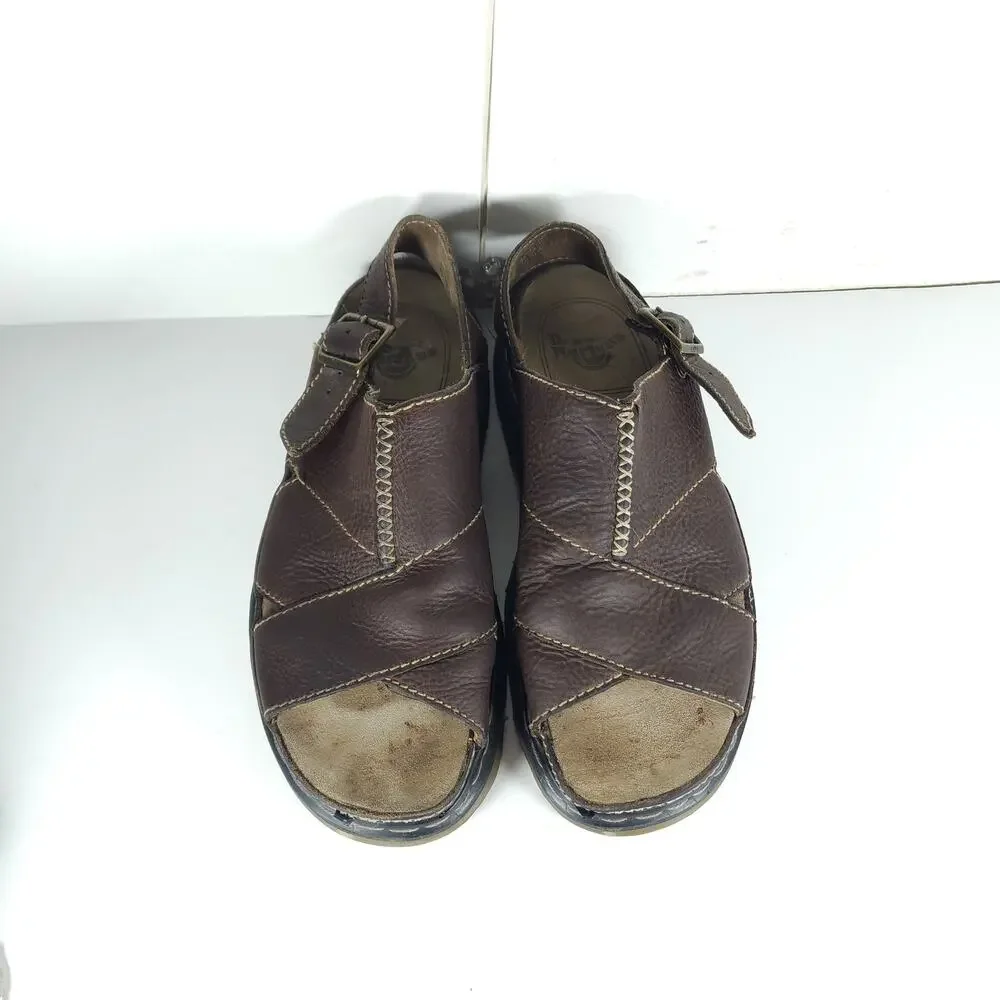 Dr. Martens Vtg Y2K Men's US 12 Brown Leather Strappy Fisherman Sandals England
